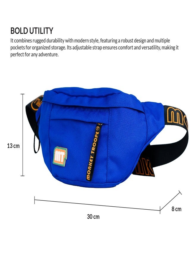 MONKEY TROOPERS Dank Waist Bag, Crossbody, Fanny Pack/Chest Bag of Men Women Girls Boys, Durable, Comfortable, and Spacious, Quick Access for Travel, Causal, Hikking, Everyday (Blue) - Image 3